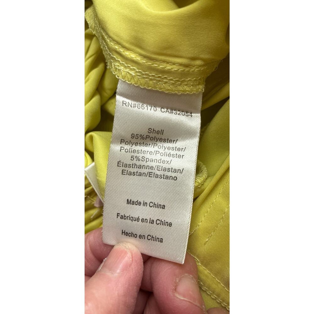 New Hutch Anthro Satin Chartreuse High Belted Wide Culotte Utility Flap Pkt S - Picture 6 of 11